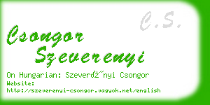 csongor szeverenyi business card